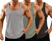 [COOFANDY] Men's 3 Pack Gym Tank Tops Y-Back Workout Muscle Tee Training Bodybuilding Fitness Sleeveless T Shirts