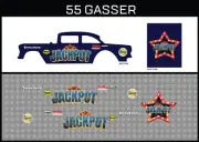 Hot Wheels (1/64), 55 Gasser "Jackpot" Waterslide, Printed White First, Decals