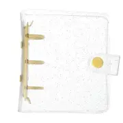Mini Binder Cover, 4 Inch PVC 3 Ring Binder Cover with Snap Button, Yellow
