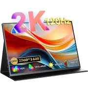 2K 120Hz Portable Monitor 15.6'' Type C IPS Display Screen for HDMI Laptop PS