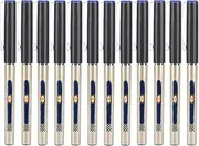 Baxnore 12 Pack 0.5mm Needle Tip Rollerball Pens, Smooth Writing, No Bleed Through Quick-Dry Ink, No Smudge, Fine Point Pens for Office School Journaling Note Taking (Syringe pen tip blue)