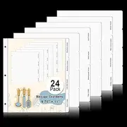 Recipe Dividers for 3 Ring Binder Set 9 3/4”×11” Black and Pre-Printed Recipe Binder Dividers Recipe Organizer Personalized Family Recipe Binder (24)