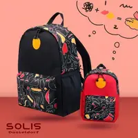 在飛比找PChome24h購物優惠-SOLIS【妖怪迷宮系列】親子雙肩後背包-大 (暗紅/琥珀紅