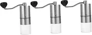 FOMIYES 3 Pcs Hand Mill Manual Hand Crank Coffee Grinders Crusher Hand Cranked Automatic Hand Coffee Burr Coffee Grinders Portable Coffee Tablet Pouches Coffee Bean Stainless Steel