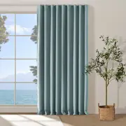 Cadence & Co. Bennett Faux Linen Blockout S-Fold Curtain - Dusty Blue