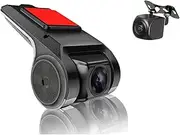 Car Radio Dash Cam Full HD 1080P Auto Video Recorder Night Vision ADAS USB Car DVR for Android Multimedia Player(F 720P R 720P,128G)