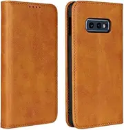 for Galaxy S10e Case Leather Wallet with Credit Card Holder Cash Slot SunYoo Flip Cover Drop Protection Shockproof Stand Magnetic Folio Women Men Her Purse for Samsung GalaxyS10e Light Brown