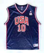 Vintage 2000 Champion USA Olympic Kevin Garnett #10 Basketball Jersey sz 48