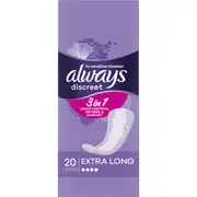 Always Discreet Incontinence Liners Long Plus 20 Pack
