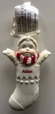 SNOWBABIES Personalized AIDAN- Porcelain Stocking Ornament by Department 56