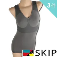 在飛比找momo購物網優惠-【SKIP 四季織】竹炭女性V領塑身衣(3入裝竹炭)