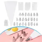 Icing Creation Toolkit Includes Cotton Piping Bags and Variety of Tips