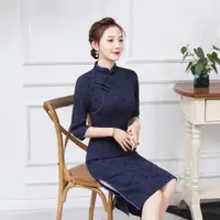 在飛比找ETMall東森購物網優惠-老上海改良版中國風少女春秋旗袍