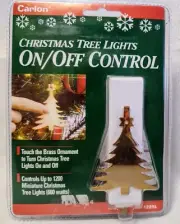 Carlon*Brass Christmas Tree Ornament*Touch Control for String Lights*On/Off*NEW!