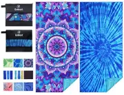 Oversized 71x32 Microfiber Beach Towels 2 Pack Quick Dry Sand Free