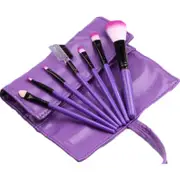 7Pcs Makeup Brushes Blush Eye Makeup Tool with PU Bag-Purple