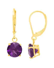 MaxColor 10K 1.50 ct. tw. Amethyst Dangle Earrings