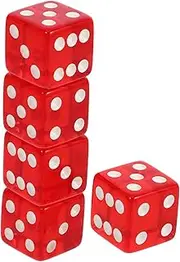 SOPOTUTU 5pcs Game Dice Transparent Fun Party Props for Board Games Home Pub Entertainment Easy to Carry Store Replacement Dices