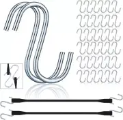 50 Pcs Tarp Strap Bungee Cord S Hooks Rust Resistant Steel Bungee Cords Metal