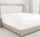 White Twin XL Fitted Sheet, 100% Cotton 400 Thread Count Sateen, 1 Fitted Sheet