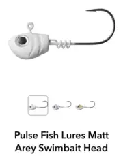 Pack Of 50 - 3/8 Ounce Pulse Fishing Lures Matt Arey Swimbait Head Pearl White