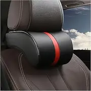 Car Seat Neck Pillow Car Leather Memory Foam Massage Pillow Seat Head Neck Head Rest Cushions Travel Interior Car Accessories(Red)