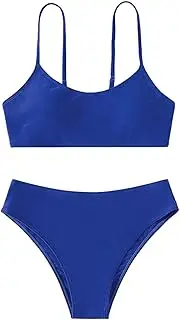 [Generic] Swim Suits Girls Bikini Girl's Two Piece Swimsuit Sport High Waist Bikini Set Bathing Suit Kids Bathing Suits Thin Straps Little Scale