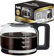 Kaffè Replacement Coffee Carafe - 5-Cup Glass Pot for Drip Coffee Makers - Glass, Easy-Grip Handle, Sneak-A-Cup Compatible - Capacity Markings, Dishwasher Safe