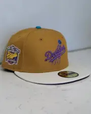 NEW ERA 59FIFTY 5950 LOS ANGELES DODGERS SIDE PATCH FITTED HAT CAP SIZE 6 7/8