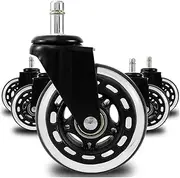 5 Pcs Chair Wheel 360 Swivel Office Chair Caster Wheels Rubber Caster Wheels Replacement Soft Safe Rollers Furniture Hardware casters(10x 22mm)