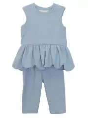 Mabel + Honey NWT Blue Top and Pants 2 PC Set Girls 12M-6Y Sleeveless