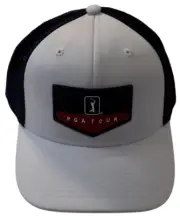 PGA Tour Mens Bright White Pro Series Snapback Hat Cap New