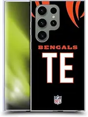 Head Case Designs Officially Licensed NFL TE Black Cincinnati Bengals Positions & Logo Soft Gel Case Compatible with Samsung Galaxy S24 Ultra 5G