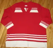 Charter Club 4X Red/Egg Shell 3/4 Sleeves V- Neck Sweater NWT Pretty