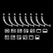 MANWU 2 Sets Flame Indicators Ring Stove Sticker Decal Label for Burner cooktop hob Cooker top Markings Oven Replacement Adhesive knob Symbols (White Print ON Clear for Black Stove)