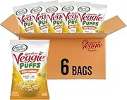 Sensible Portions Veggie Puffs, White Cheddar Flavor, Gluten-Free Chips, 3.75 Ounce Bag, 6-Pack