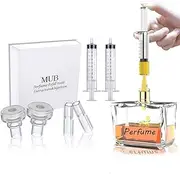 MUB 10ml Perfume Refill Pump Tools, Perfume Decanter Kit Dispenser with Adapter Tools for Perfumes Transfer, Plastic Perfume Extractor Syringe Refill Tool for Cologne, with 2 Syringes and 4 Adapters