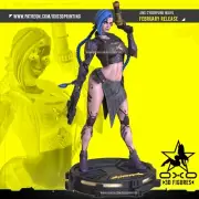 Jinx CyberPunk (1) Unpainted 1/12 resin model kit and base OXO