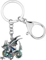 [DALANE] Enamel Alloy Novelty Dragon Keychains Dinosaur Bag Key Ring Jewelry for Women Girls Kids Charms Gifts
