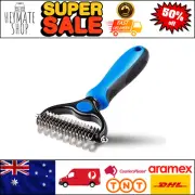 Pet Grooming Tool 2 Sided Undercoat Rake for Dogs & Cats-Safe Effective Mat Comb