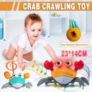 Electric Crab Crawling Toy + Music Light Effect USB Rechargeable Kids Toy AU