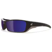 Edge Reclus Safety Glasses with Black Frame and Blue Mirror Lenses ANSI Z87