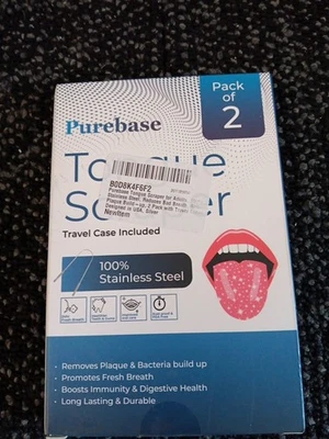 Tongue Scraper for Adults, 100% 304 Stainless Steel, Reduces Bad Breath, Remo...