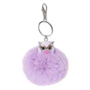 NWT Claire's Oliva the Owl Pom Pom Keychain Key Ring