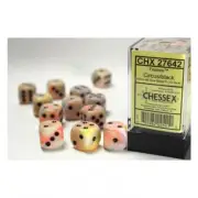 Dice - 16mm - Festive Circus/Black ( Dice Set 12 X W6)