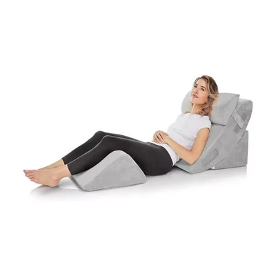 Allsett Health 4 PC Bed Wedge Pillows Set - Orthopedic Memory Foam Wedge Pillow