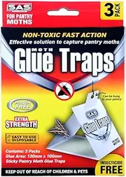 [SAS Pest Control] Moth Glue Trap, White/Clear, 13 x 10 cm (Pack of 3)