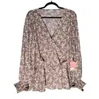 Arula Floral Top Long Sleeve Women’s size 2X Mauve NWT