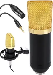 Condenser Microphone Bundle, 3.5 Mm Recording Microphone, Shock Mount Plug an...