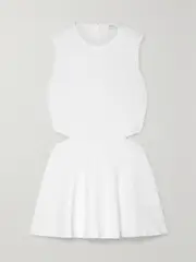 [ROSETTA GETTY] ROSETTA GETTY - Cutout Stretch-jersey Peplum Top - White - small small White